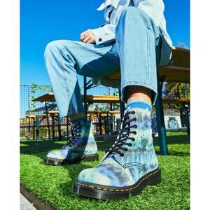 Dr. Marten's Docs Women's 1460 Pascal Tie Dye Leather Lace Up Boots Size 7 NWOB